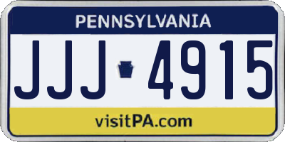 PA license plate JJJ4915