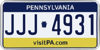 PA license plate JJJ4931
