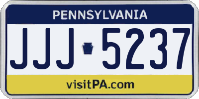 PA license plate JJJ5237