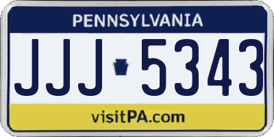 PA license plate JJJ5343