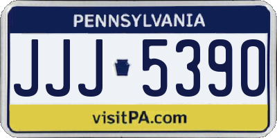 PA license plate JJJ5390