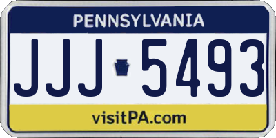 PA license plate JJJ5493