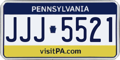 PA license plate JJJ5521