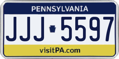 PA license plate JJJ5597