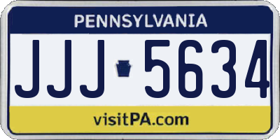 PA license plate JJJ5634