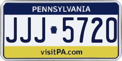 PA license plate JJJ5720