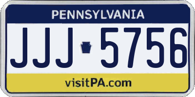 PA license plate JJJ5756