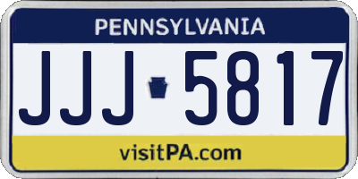 PA license plate JJJ5817