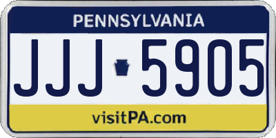 PA license plate JJJ5905