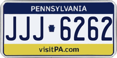 PA license plate JJJ6262