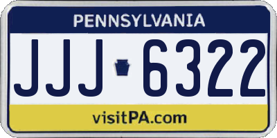 PA license plate JJJ6322