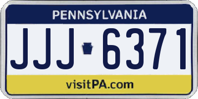 PA license plate JJJ6371
