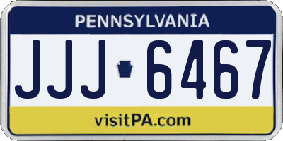 PA license plate JJJ6467