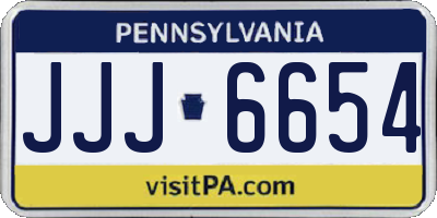 PA license plate JJJ6654
