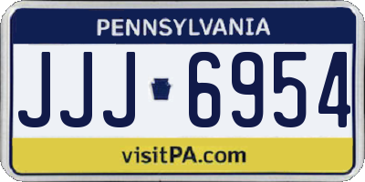 PA license plate JJJ6954