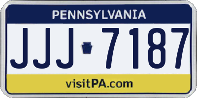 PA license plate JJJ7187