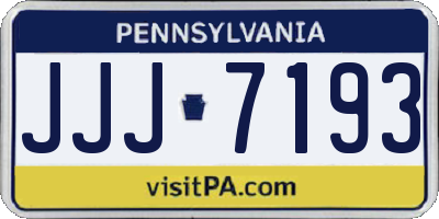 PA license plate JJJ7193