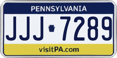 PA license plate JJJ7289