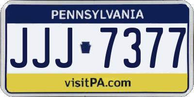 PA license plate JJJ7377