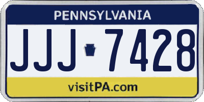 PA license plate JJJ7428