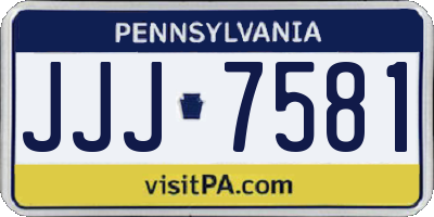 PA license plate JJJ7581
