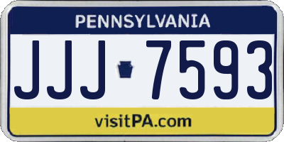 PA license plate JJJ7593