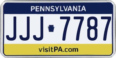 PA license plate JJJ7787