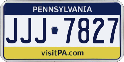 PA license plate JJJ7827