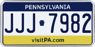 PA license plate JJJ7982