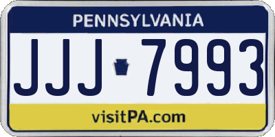 PA license plate JJJ7993