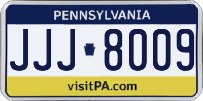 PA license plate JJJ8009