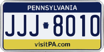 PA license plate JJJ8010