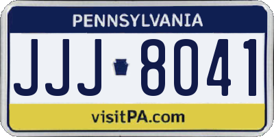 PA license plate JJJ8041