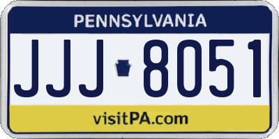 PA license plate JJJ8051