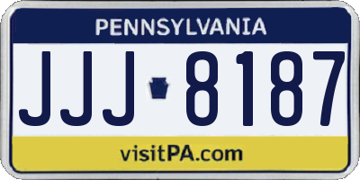 PA license plate JJJ8187