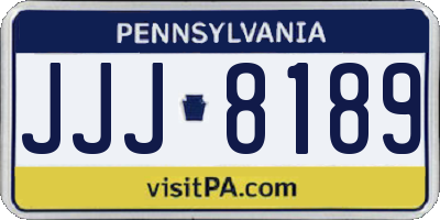 PA license plate JJJ8189