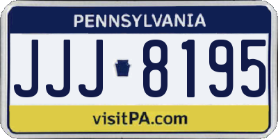 PA license plate JJJ8195