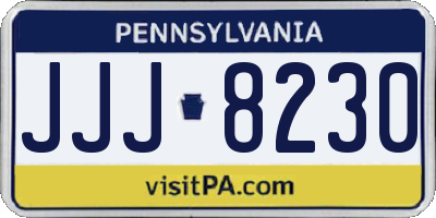 PA license plate JJJ8230