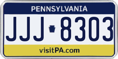 PA license plate JJJ8303