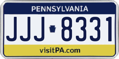 PA license plate JJJ8331