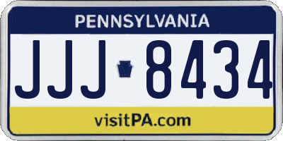 PA license plate JJJ8434