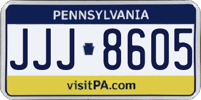 PA license plate JJJ8605