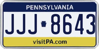 PA license plate JJJ8643