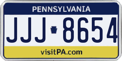 PA license plate JJJ8654