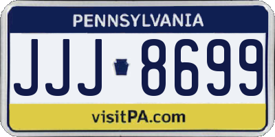 PA license plate JJJ8699