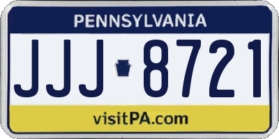 PA license plate JJJ8721