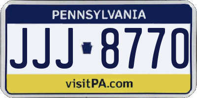 PA license plate JJJ8770