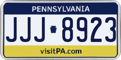 PA license plate JJJ8923