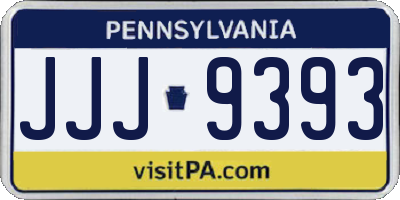 PA license plate JJJ9393