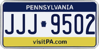 PA license plate JJJ9502